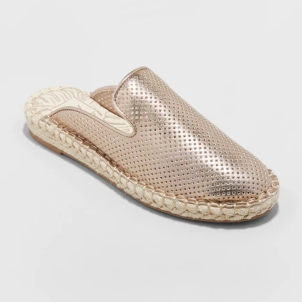 DV Elaine Rose Gold Espadrilles Mules NWT